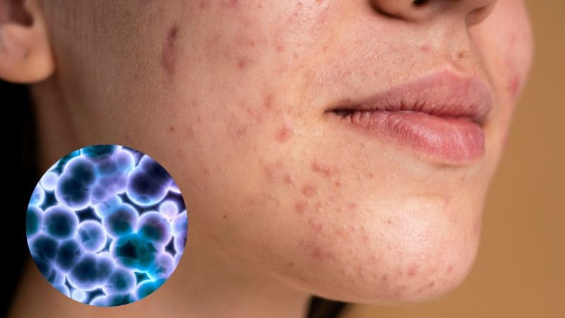 Vi khuẩn P.acnes xâm nhập vào da gây nên tình trạng viêm mụn
